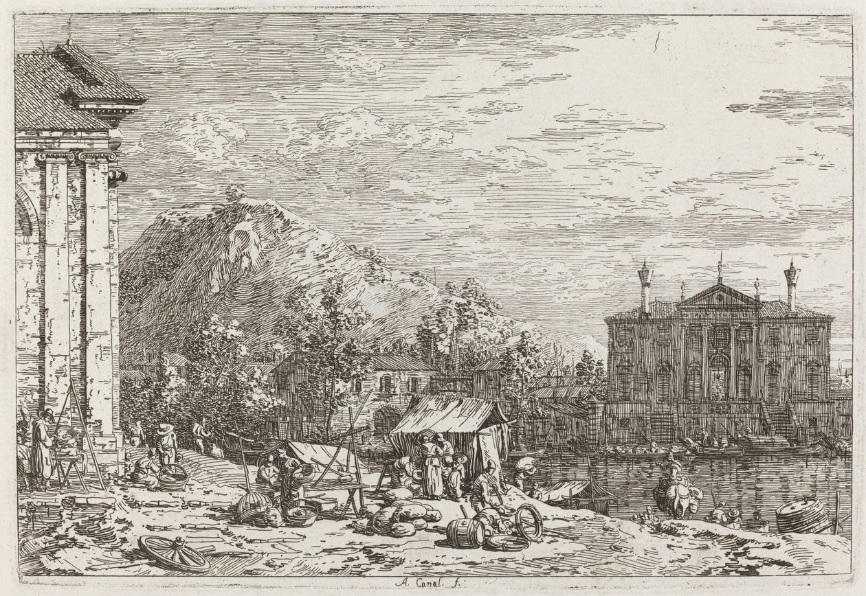 The Market at Dolo, c. 1735-1746 by Canaletto