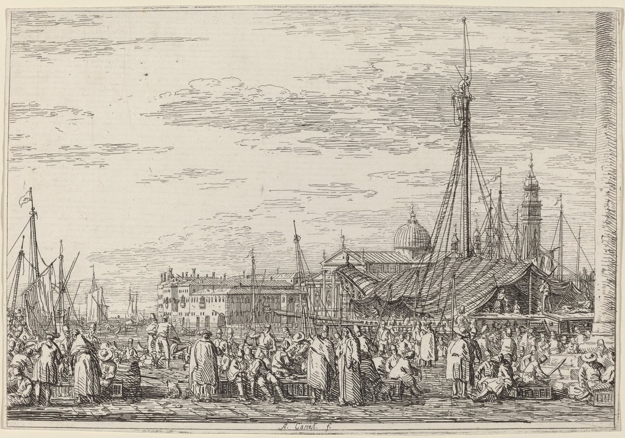 The Market on the Molo, c. 1735-1746 by Canaletto
