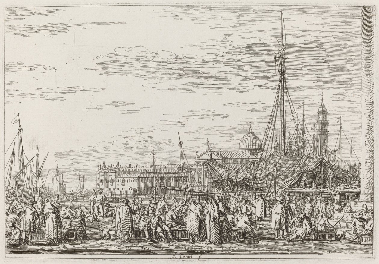 The Market on the Molo by Canaletto