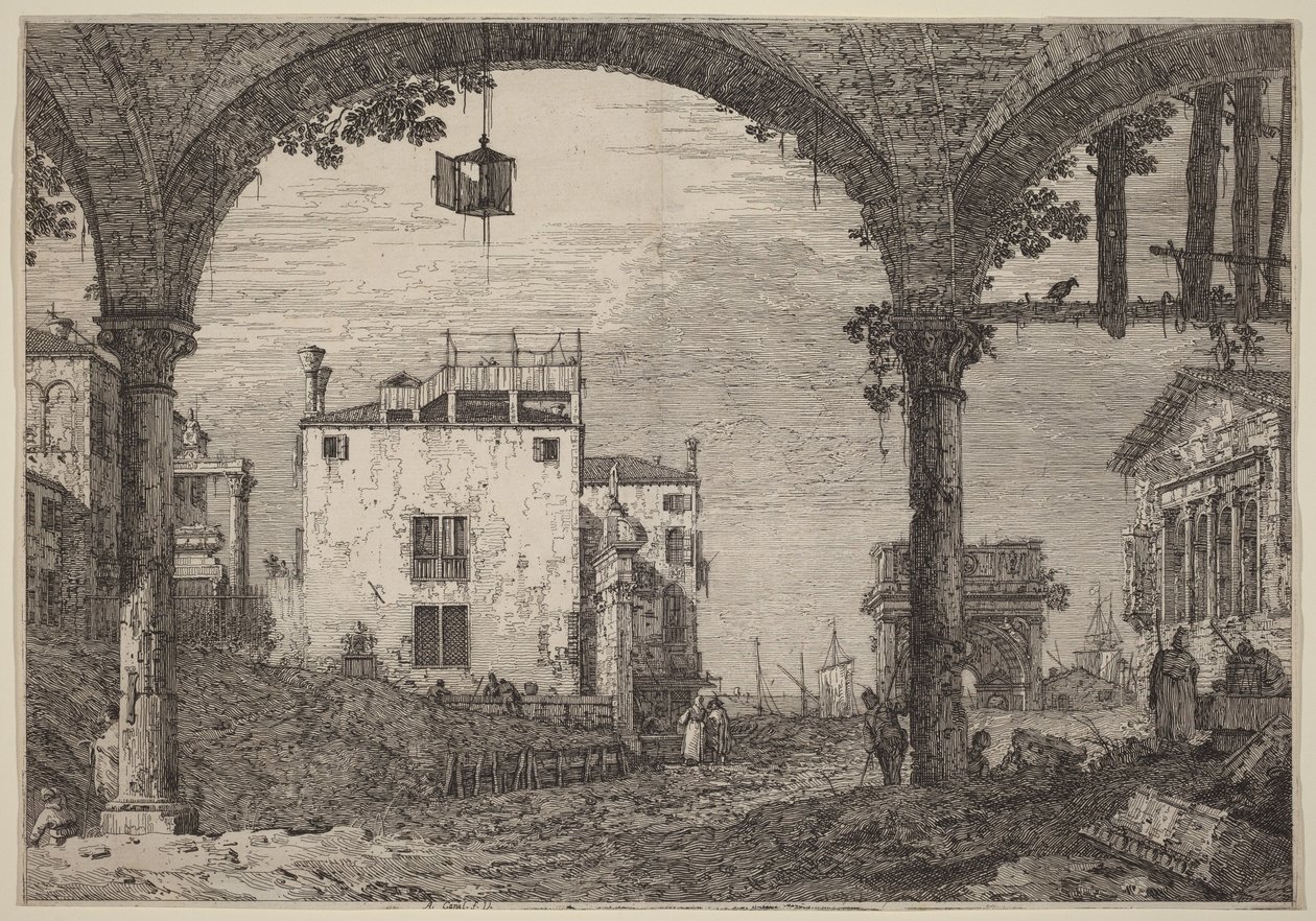 The Portico with the Lantern by Canaletto
