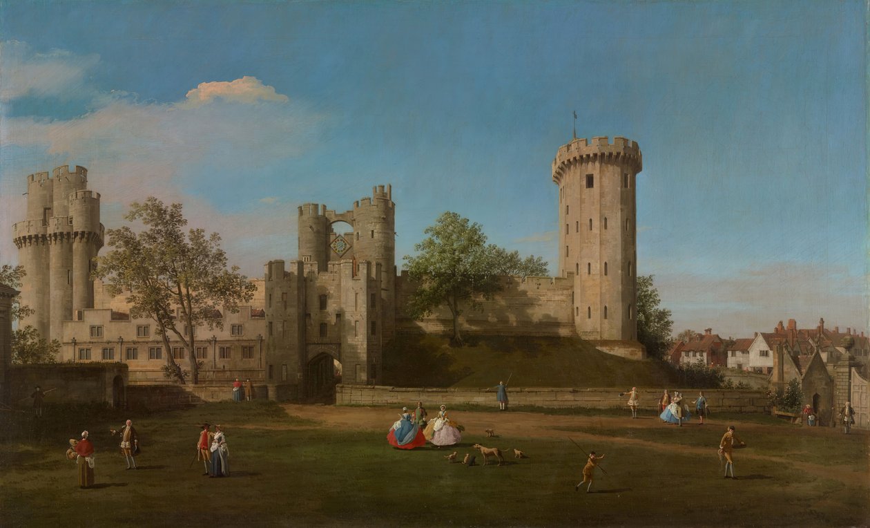 Warwick Castle, East Front from the Outer Court, 1752 by Canaletto