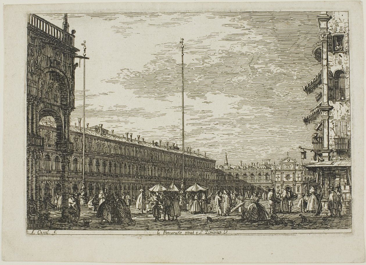 The Procuratie Nuove and S. Ziminian V., from Vedute by Canaletto