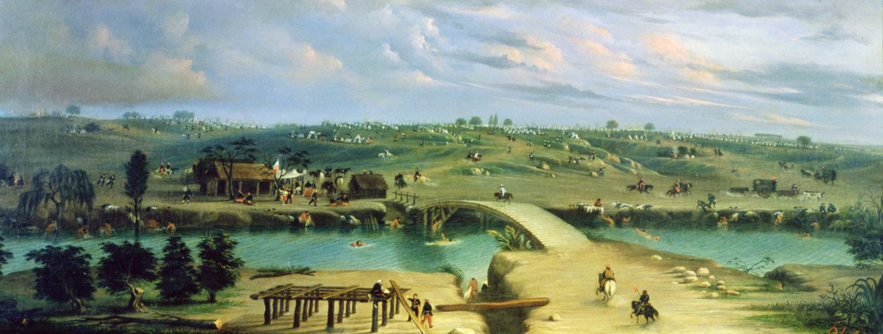 Argentine Camp on the Other Side of the San Lorenzo River, Argentina by Candido Lopez