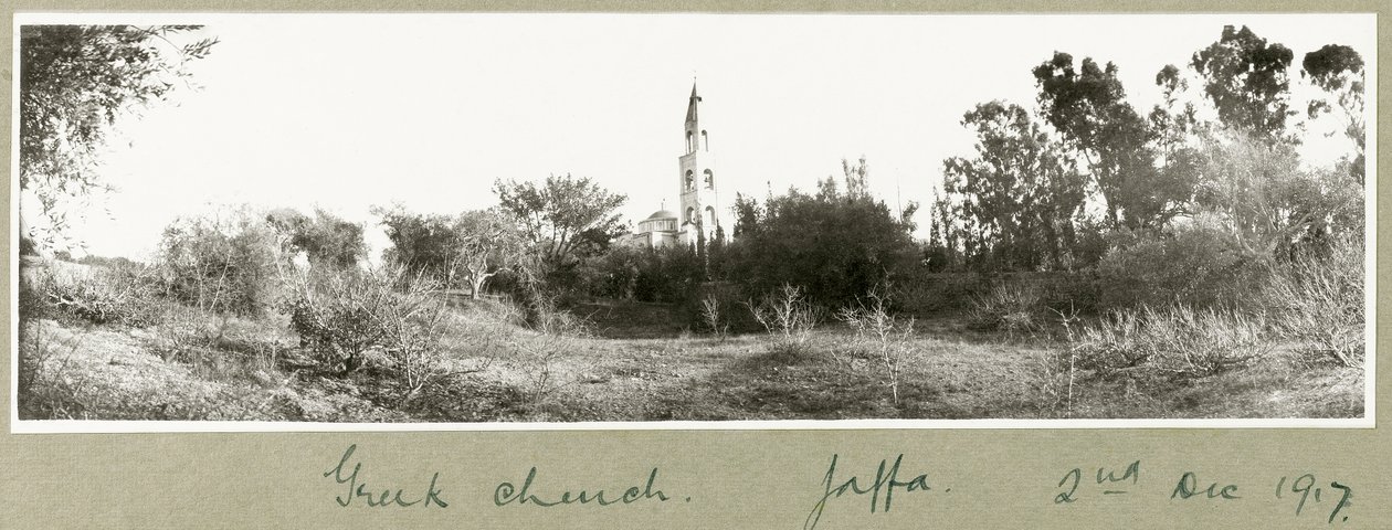 Greek Church, Jaffa, 2nd December 1917 by Capt. Arthur Rhodes