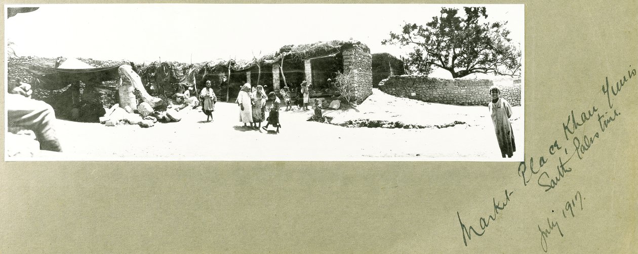 Market Place, Khan Yunis, South Palestine, July 1917 by Capt. Arthur Rhodes