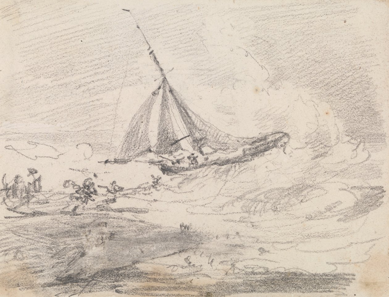 A Sailing Vessel in Rough Seas, Hastings by Capt. Thomas Hastings