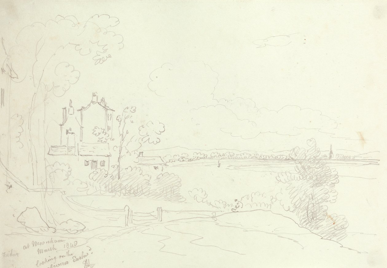 At Newnham Looking on the Severn Eastward, March 1848 by Capt. Thomas Hastings