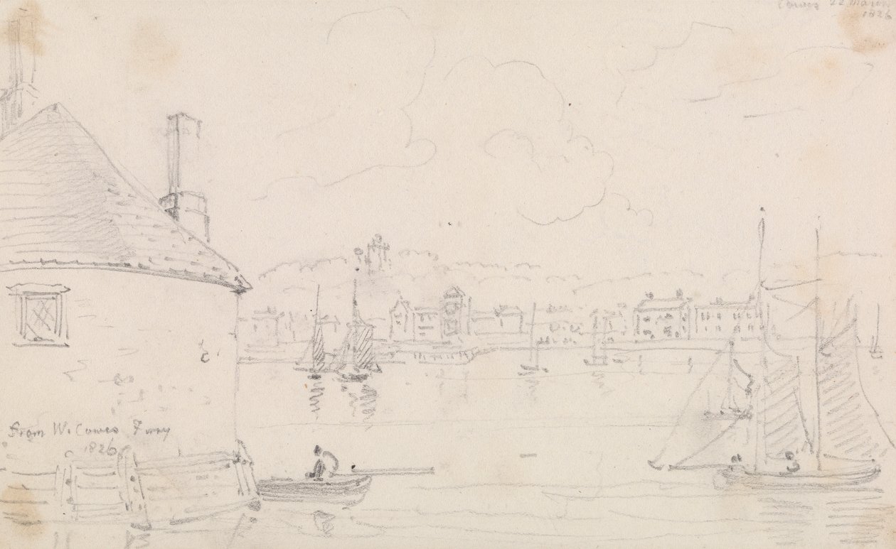 Cowes, from West Cowes Ferry, 22 March 1826 by Capt. Thomas Hastings