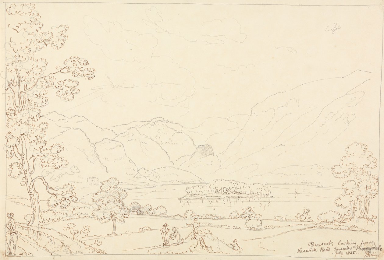 Derwent Looking towards Borrowdale, July 1835 by Capt. Thomas Hastings