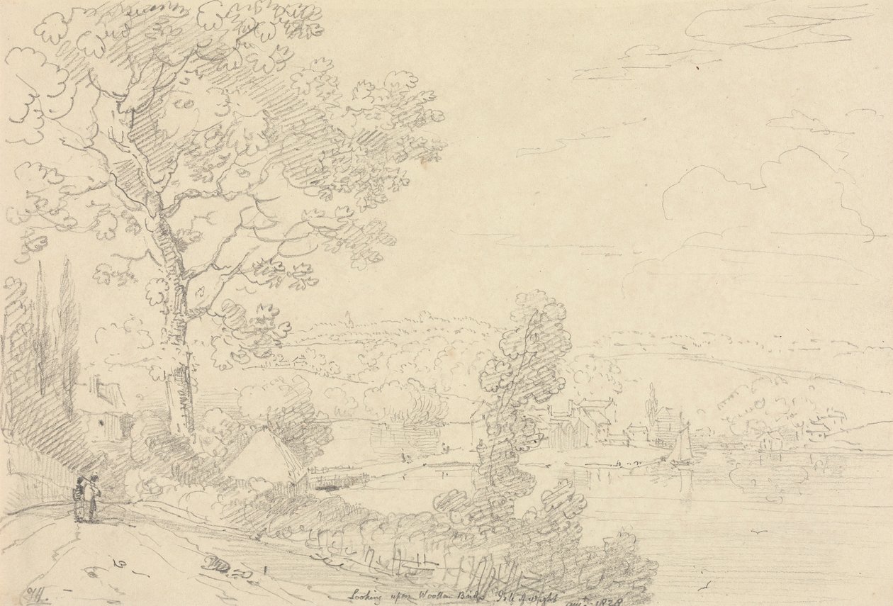 Looking upon Wootton Bridge, Isle of Wight, August 1828 by Capt. Thomas Hastings