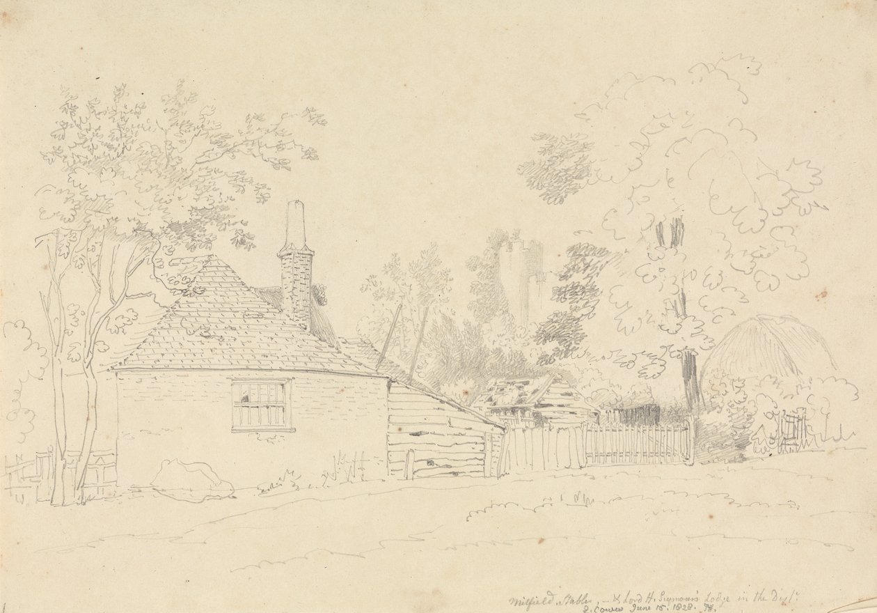 Milfield Stables, East Cowes, 15 June 1828 by Capt. Thomas Hastings