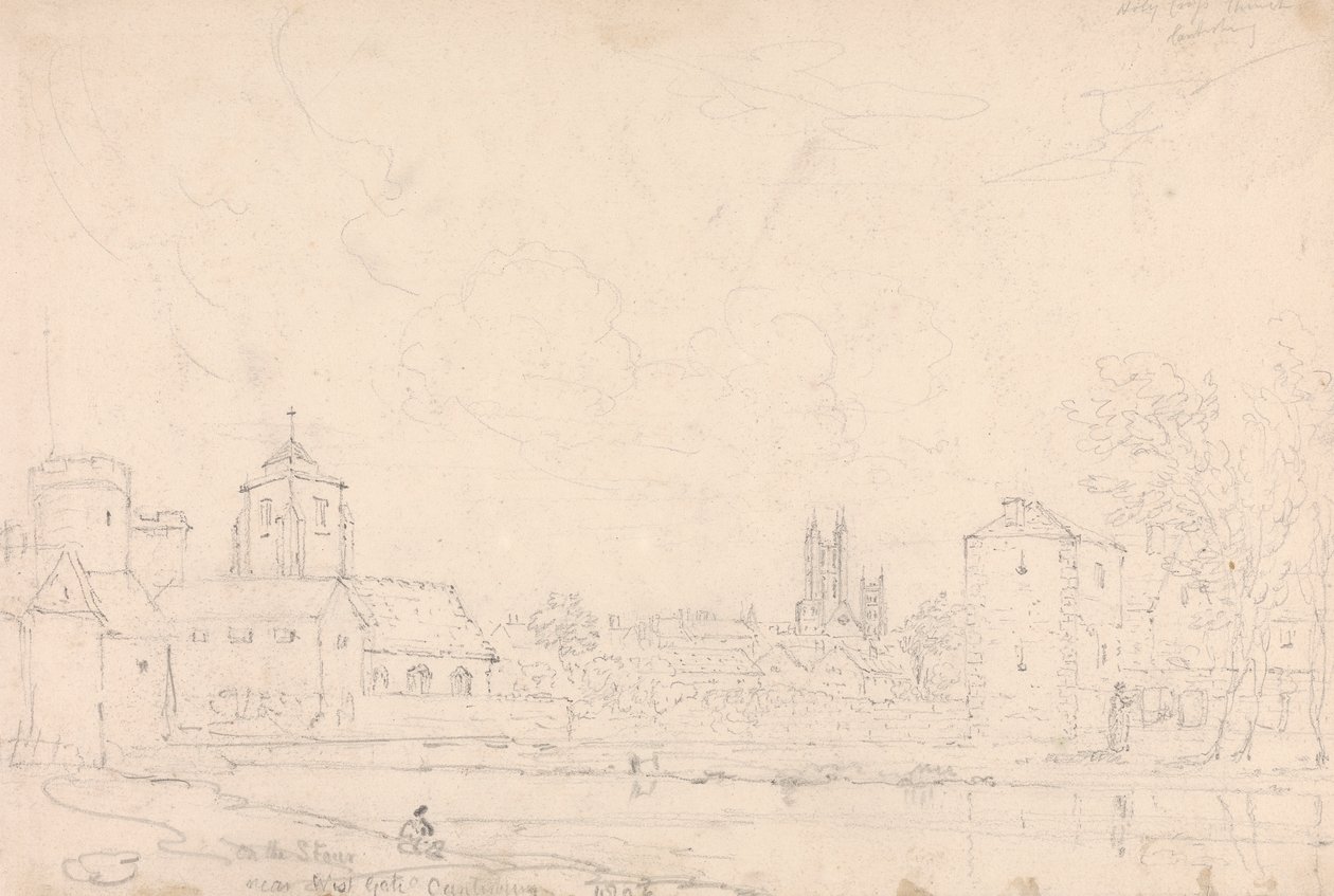 On the Stour near West Gate, Canterbury by Capt. Thomas Hastings