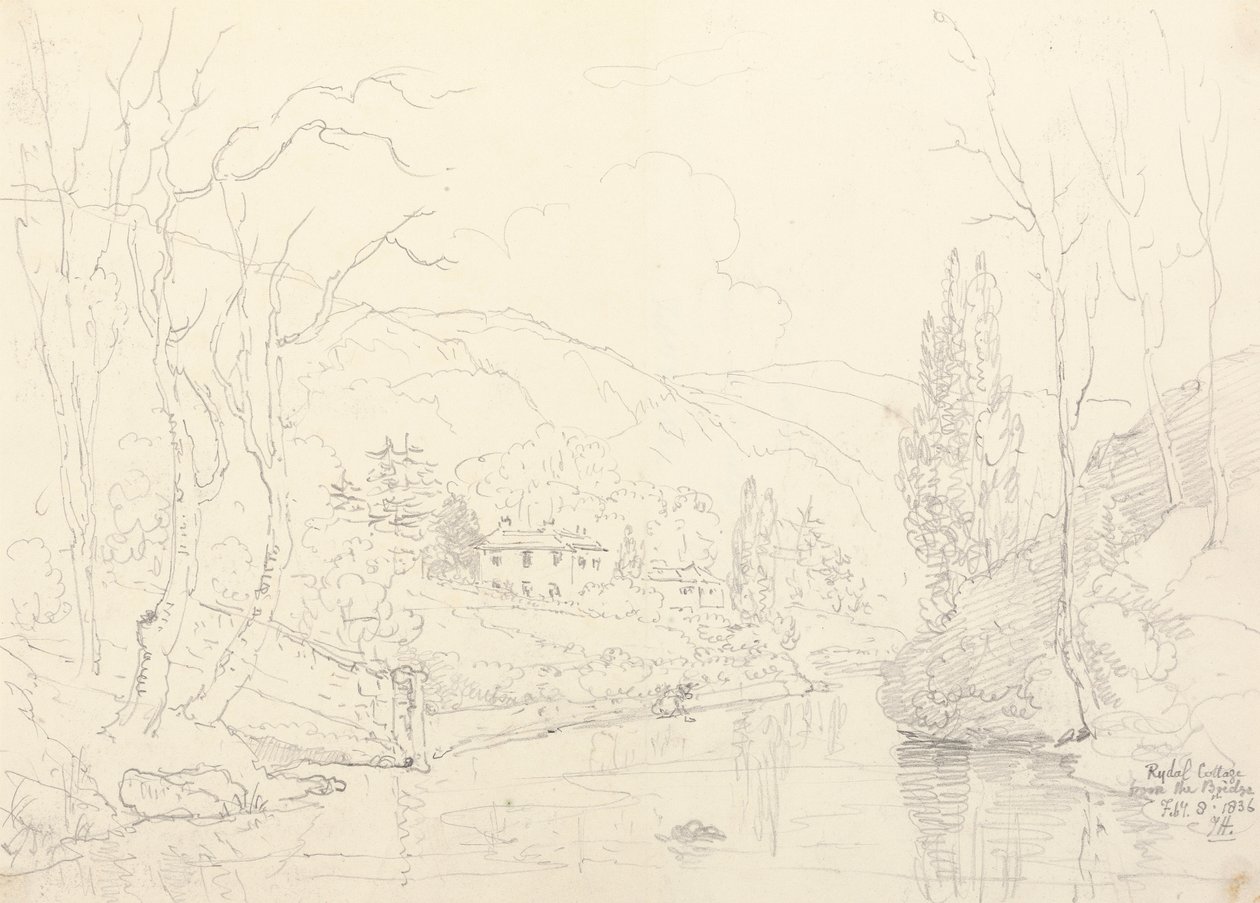 Rydal Cottage from the Bridge, 8 February 1836 by Capt. Thomas Hastings