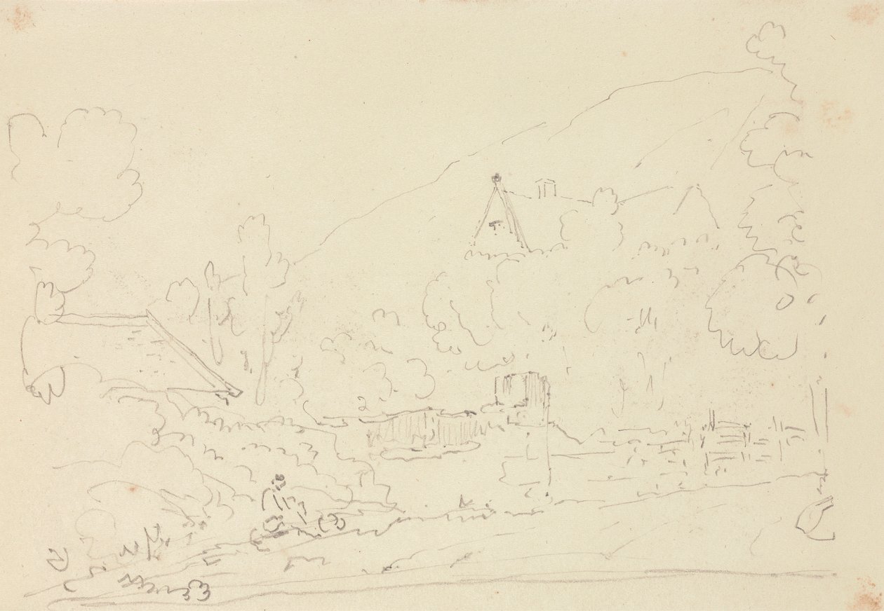Sketch of Cottages in the Trees by Capt. Thomas Hastings