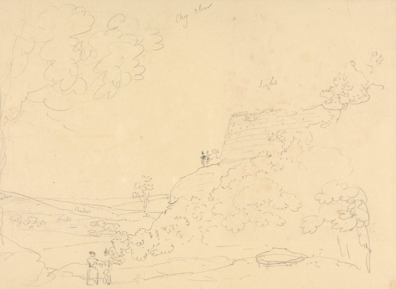 Sketch of a Hillside Bastion, Isle of Wight by Capt. Thomas Hastings