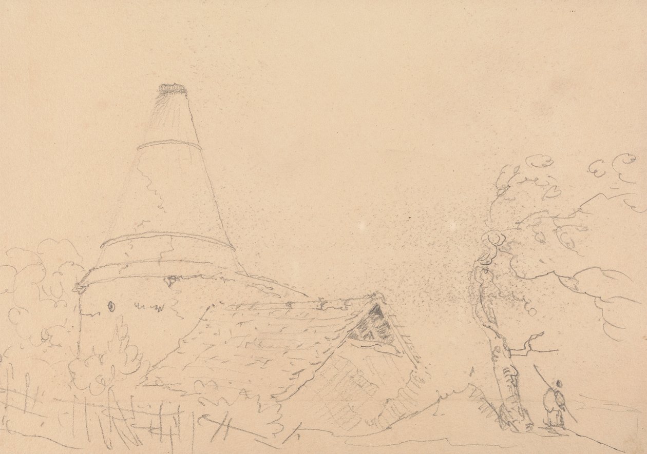 Sketch of a Roof with a Large Chimney by Capt. Thomas Hastings