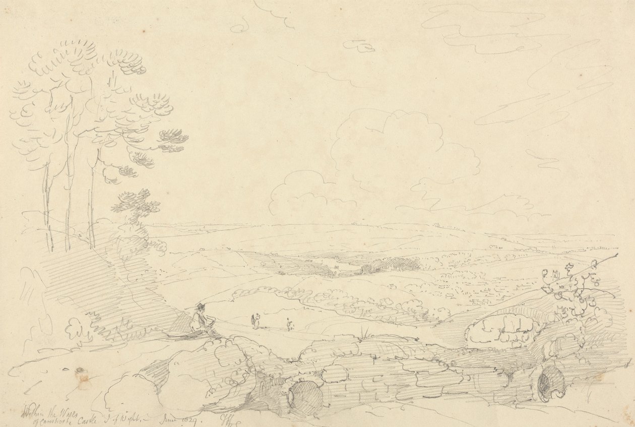 Within the Walls of Carisbrooke Castle, Isle of Wight, June 1829 by Capt. Thomas Hastings