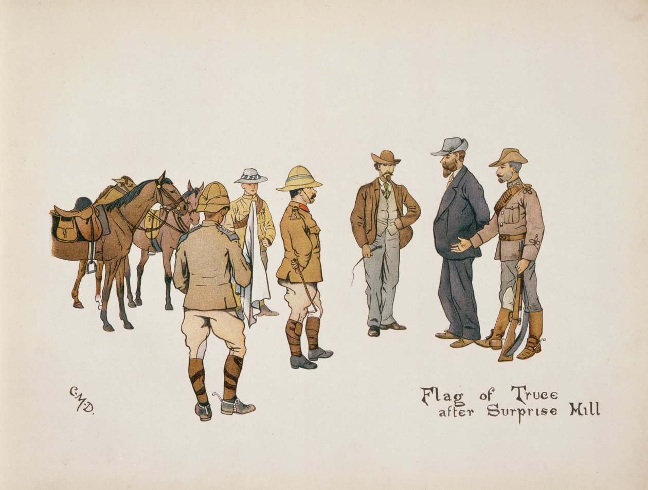 Flag of Truce after Surprise Hill (from The Leaguer of Ladysmith, 1900) by Captain Clive Dixon