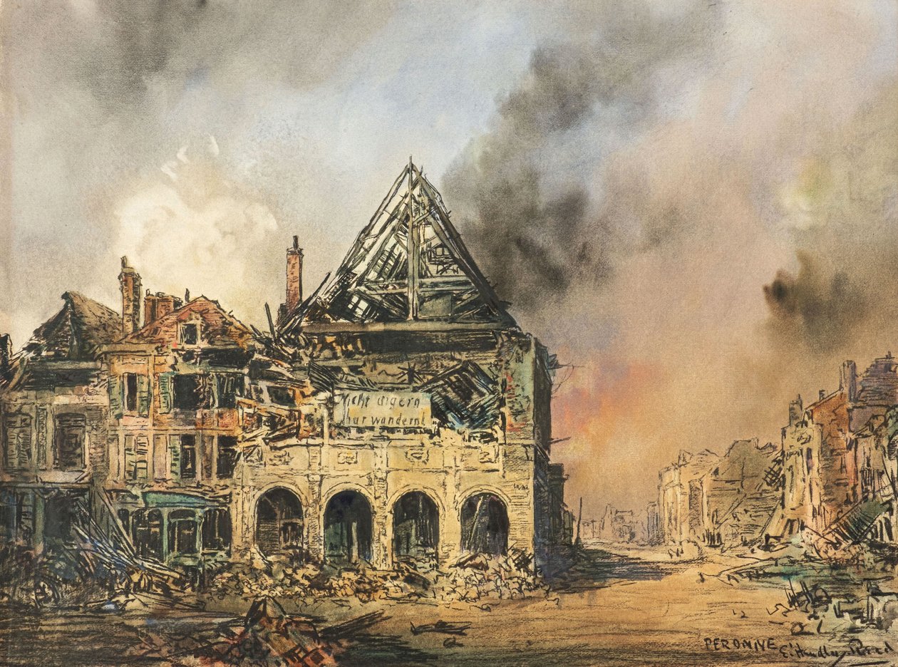 Peronne, c.1914-18 by Captain Edward Henry Handley Read
