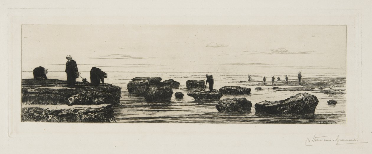 The Seaweed Gatherers at Veules by Carel Nicolaas Storm van 