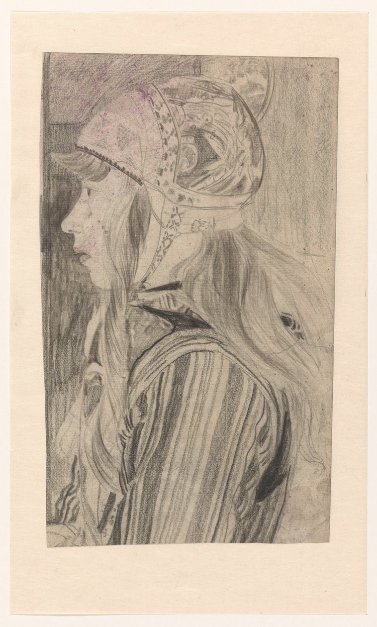 Portrait of a Girl in Traditional Costume from Marken by Carel Adolph Lion Cachet