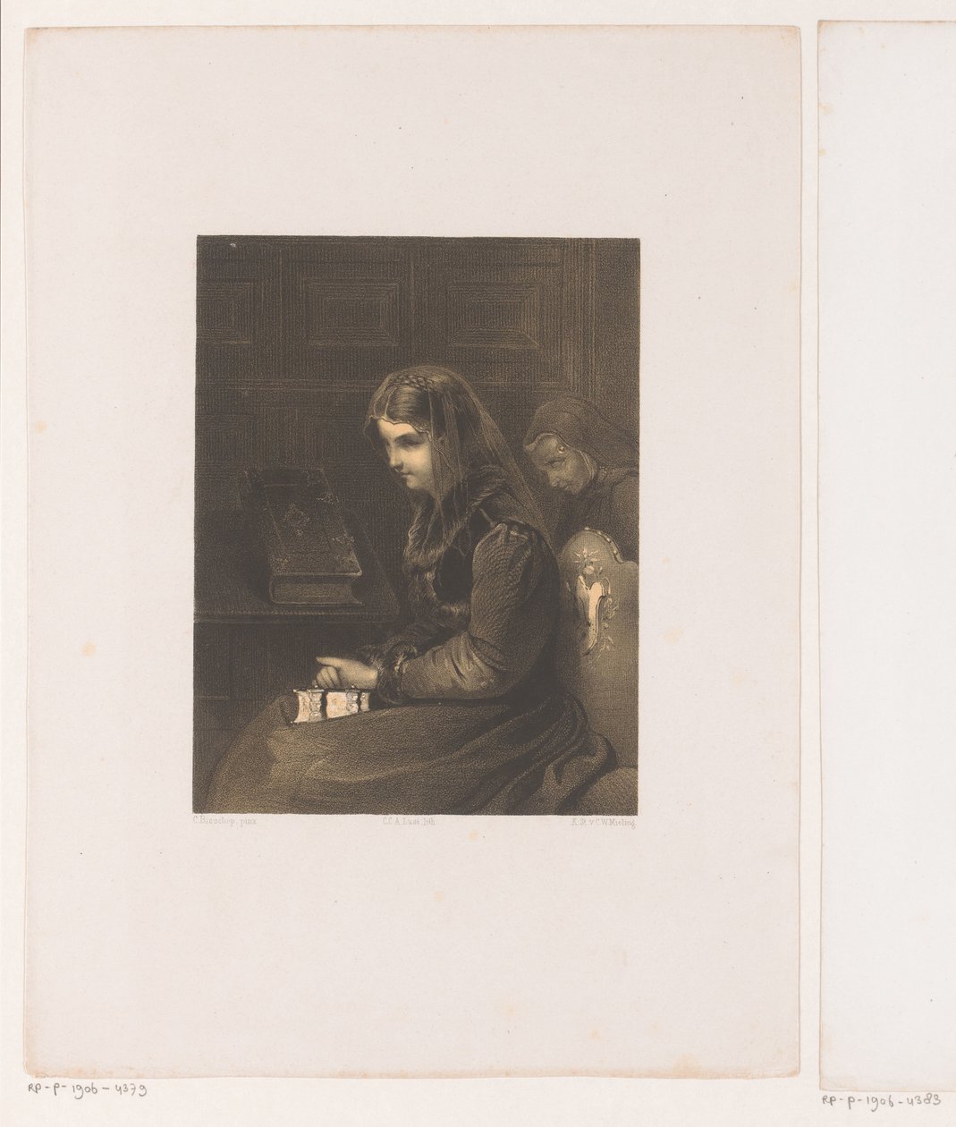 Veiled Woman with Bible on Lap by Carel Christiaan Antony Last
