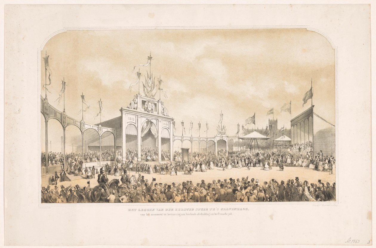 King William III Lays the First Stone for the Monument Commemorating the Liberation from the French (Laying the First Stone in The Hague for the Monument Commemorating the Dutch Liberation from the French Yoke) by Carel Christiaan Antony Last