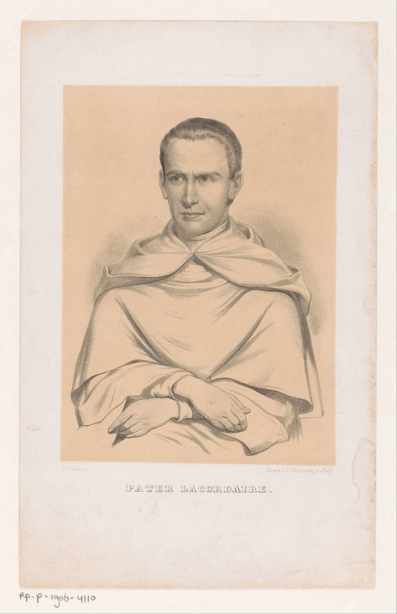 Portrait of Jean-Baptiste Henri Lacordaire by Carel Christiaan Antony Last