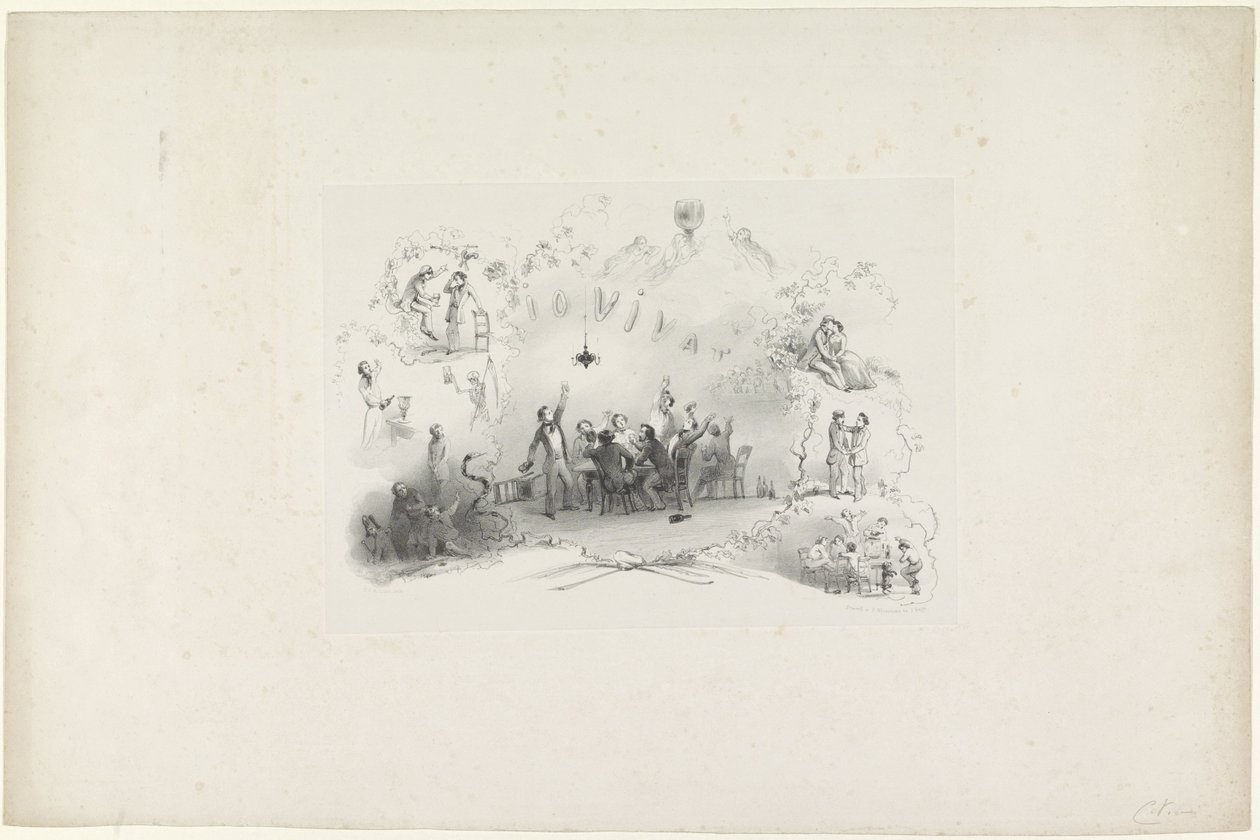 Caricature from Leiden Student Almanac, 1849 by Carel Christiaan Antony Last