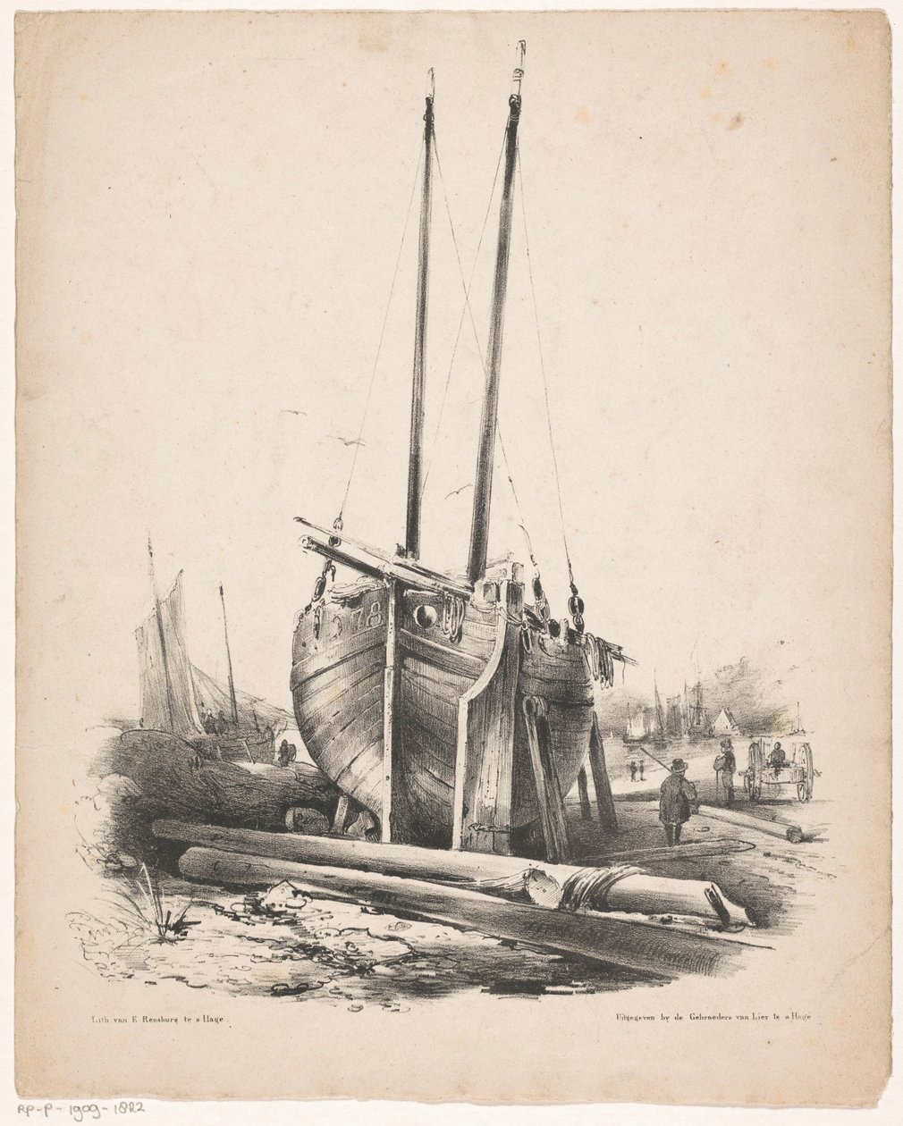 Fishing Boat Under Repair by Carel Christiaan Antony Last