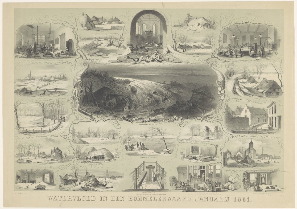 Flood in the Bommelerwaard, January 1861 by Carel Christiaan Antony Last