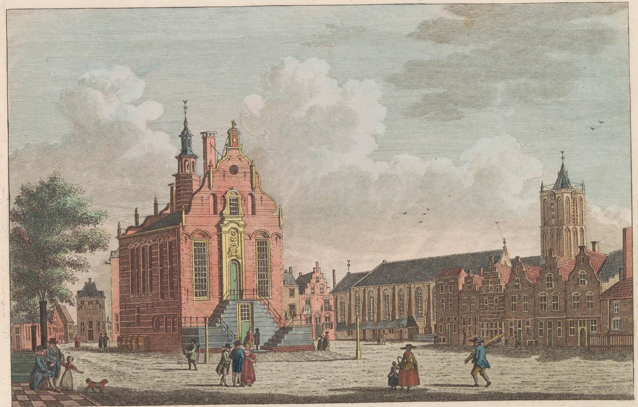 Market and Town Hall of Schiedam, ca. 1790 by Carel Frederik Bendorp (I)