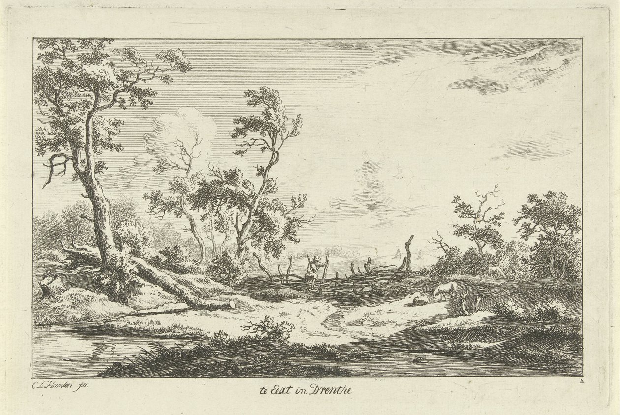 Hunter in a Landscape by Carel Lodewijk Hansen