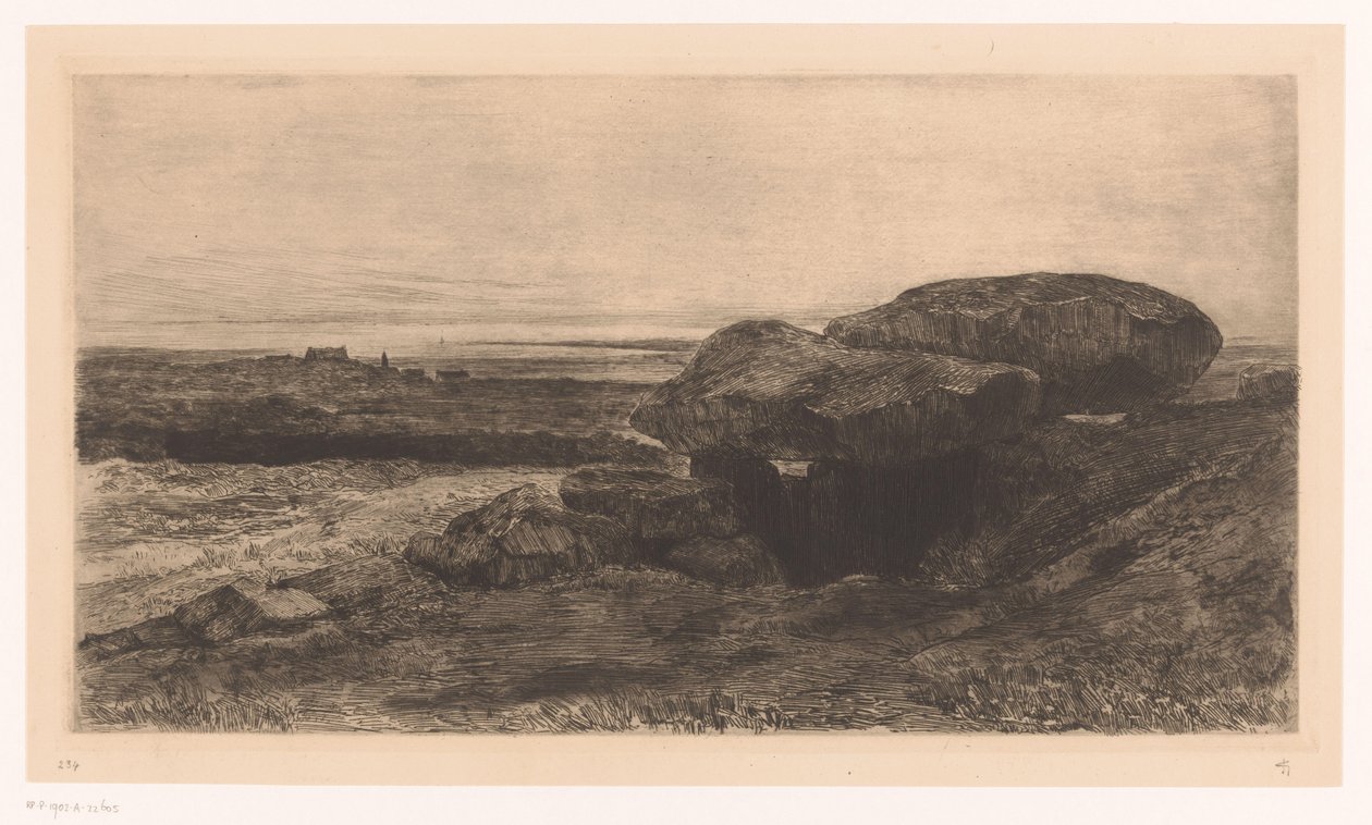 Dolmen of Rondossec on the Coast near Plouharnel by Carel Nicolaas Storm van 