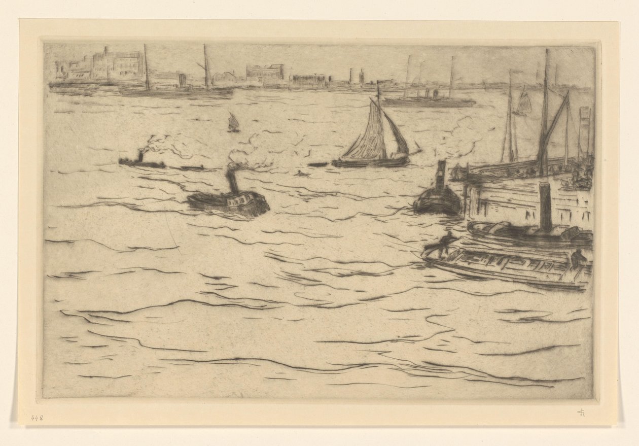 View of the Maas in Rotterdam by Carel Nicolaas Storm van 