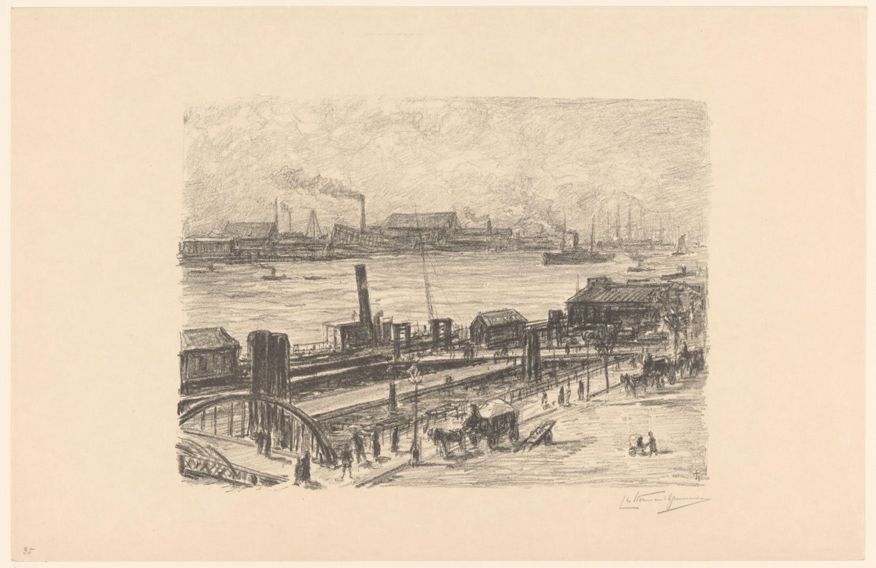 View of the St. Pauli Landungsbrücken in Hamburg by Carel Nicolaas Storm van 