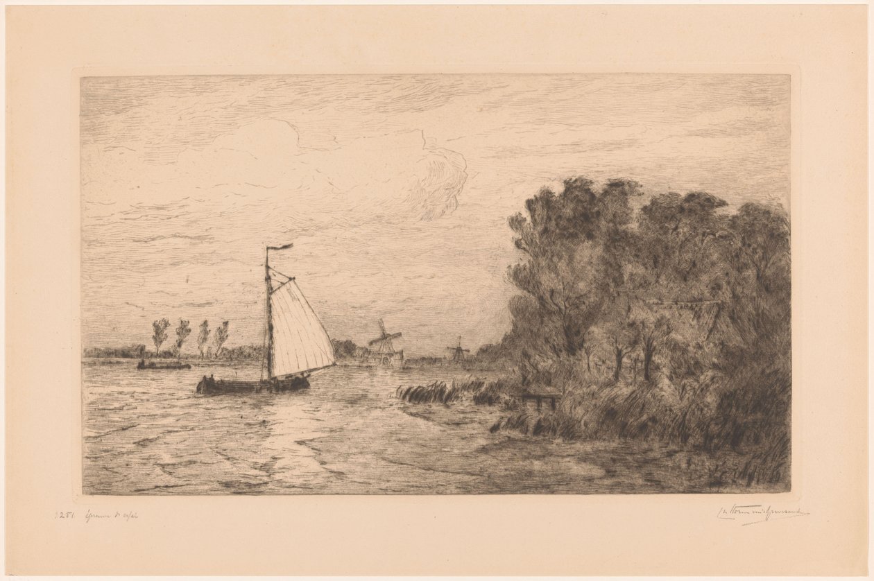 View of the Vecht near Weesp by Carel Nicolaas Storm van 