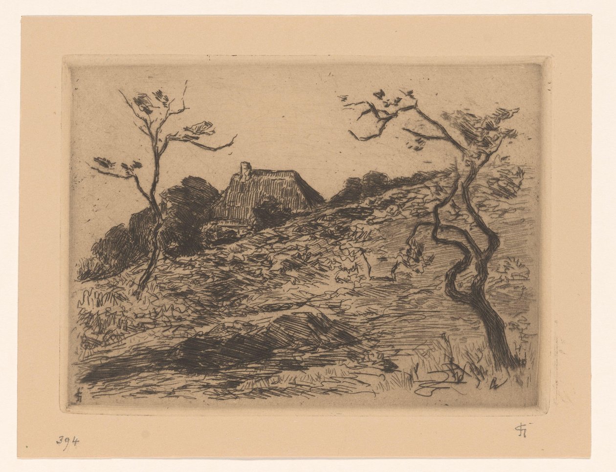 House Behind a Hill Near Materborn by Carel Nicolaas Storm van 