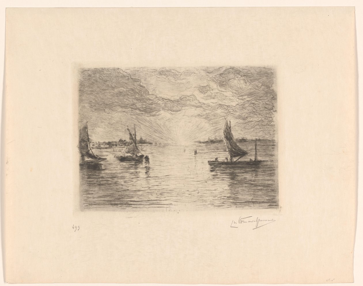 Lagoon at Sunset by Carel Nicolaas Storm van 