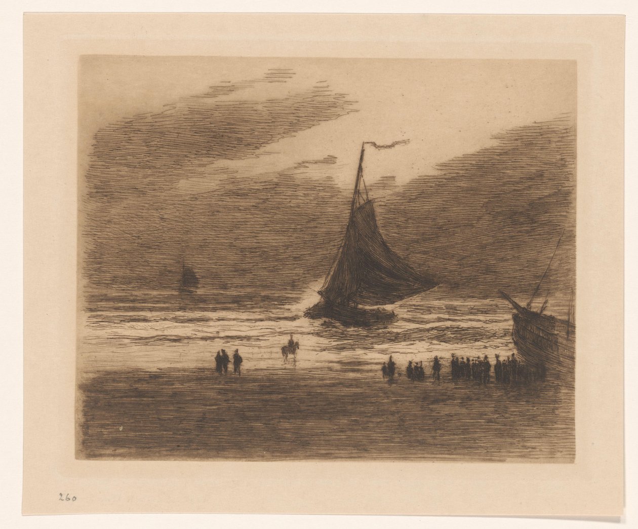 Incoming Fishing Boat on the Beach by Carel Nicolaas Storm van 