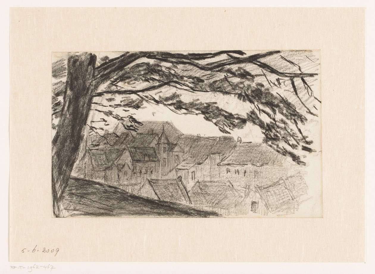 Cityscape of Kleve with Tree in the Foreground by Carel Nicolaas Storm van 