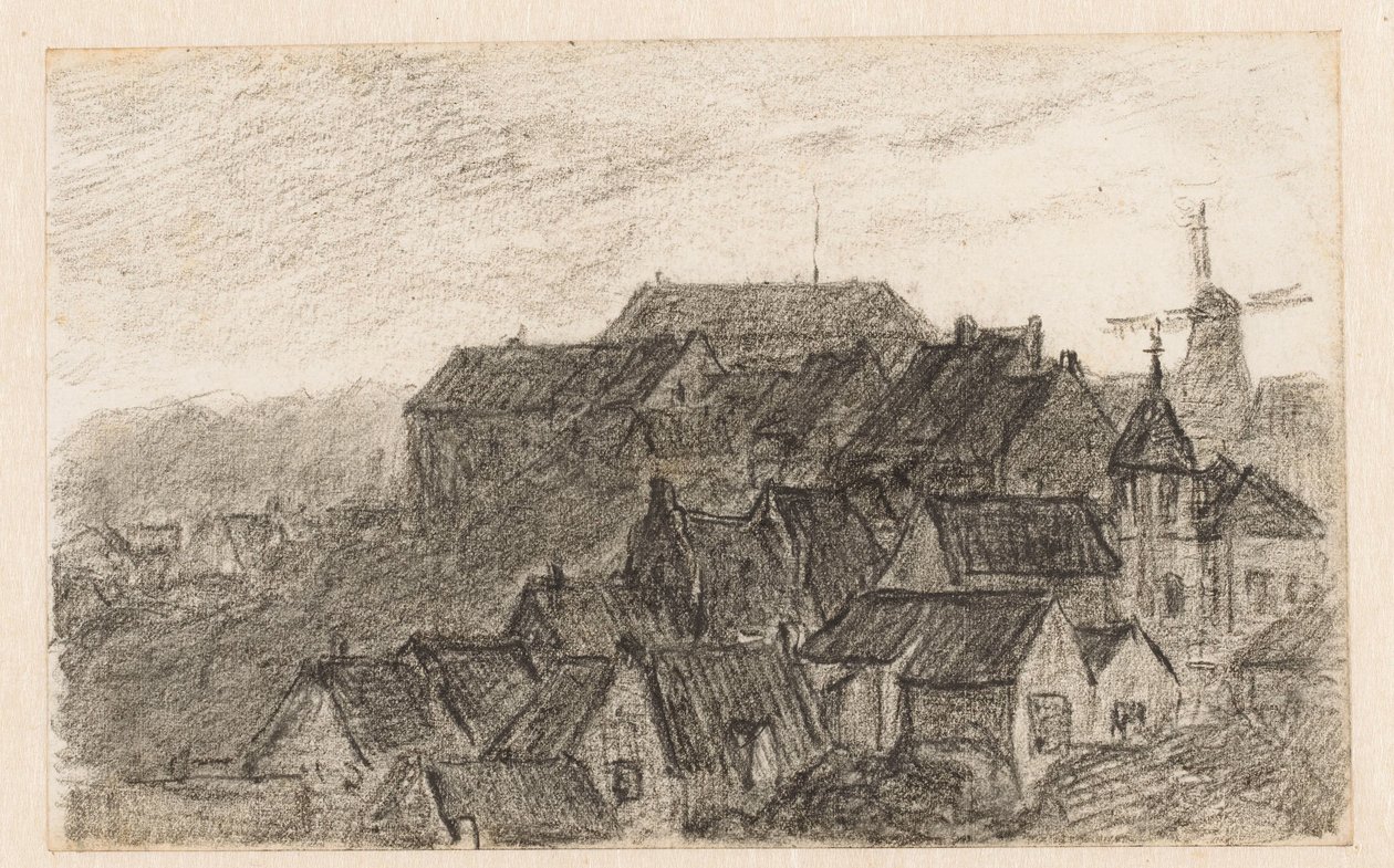 Cityscape of Kleve with Mill by Carel Nicolaas Storm van 
