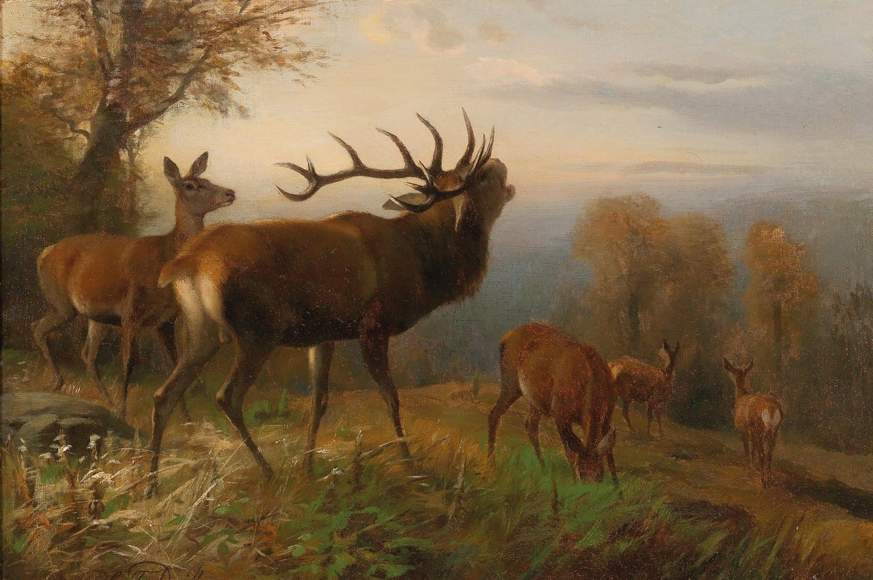 Herd of Red Deer by Carl Friedrich Deiker