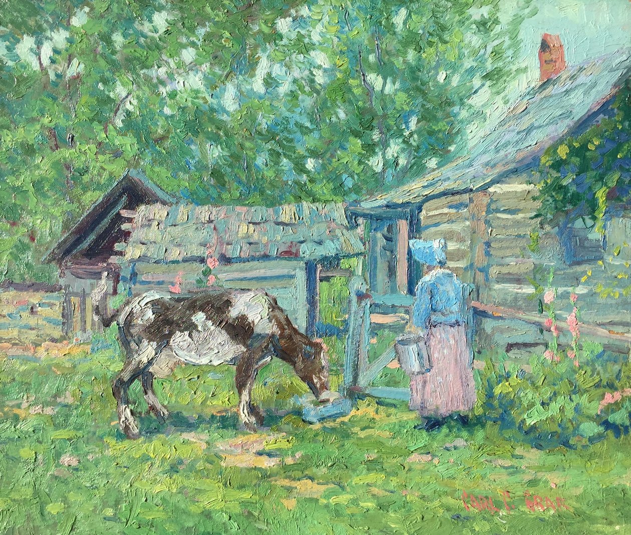 Milking and Feeding Time by Carl Graf