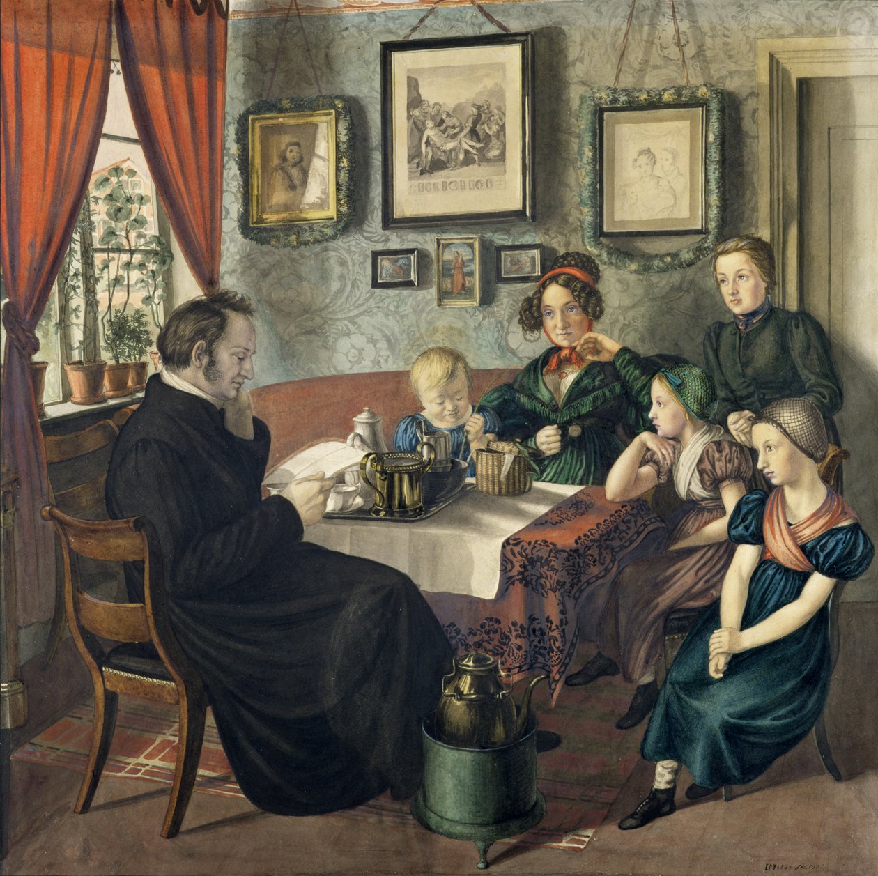 Pastor Johann Wilhelm Rautenberg and his Family by Carl Julius Milde