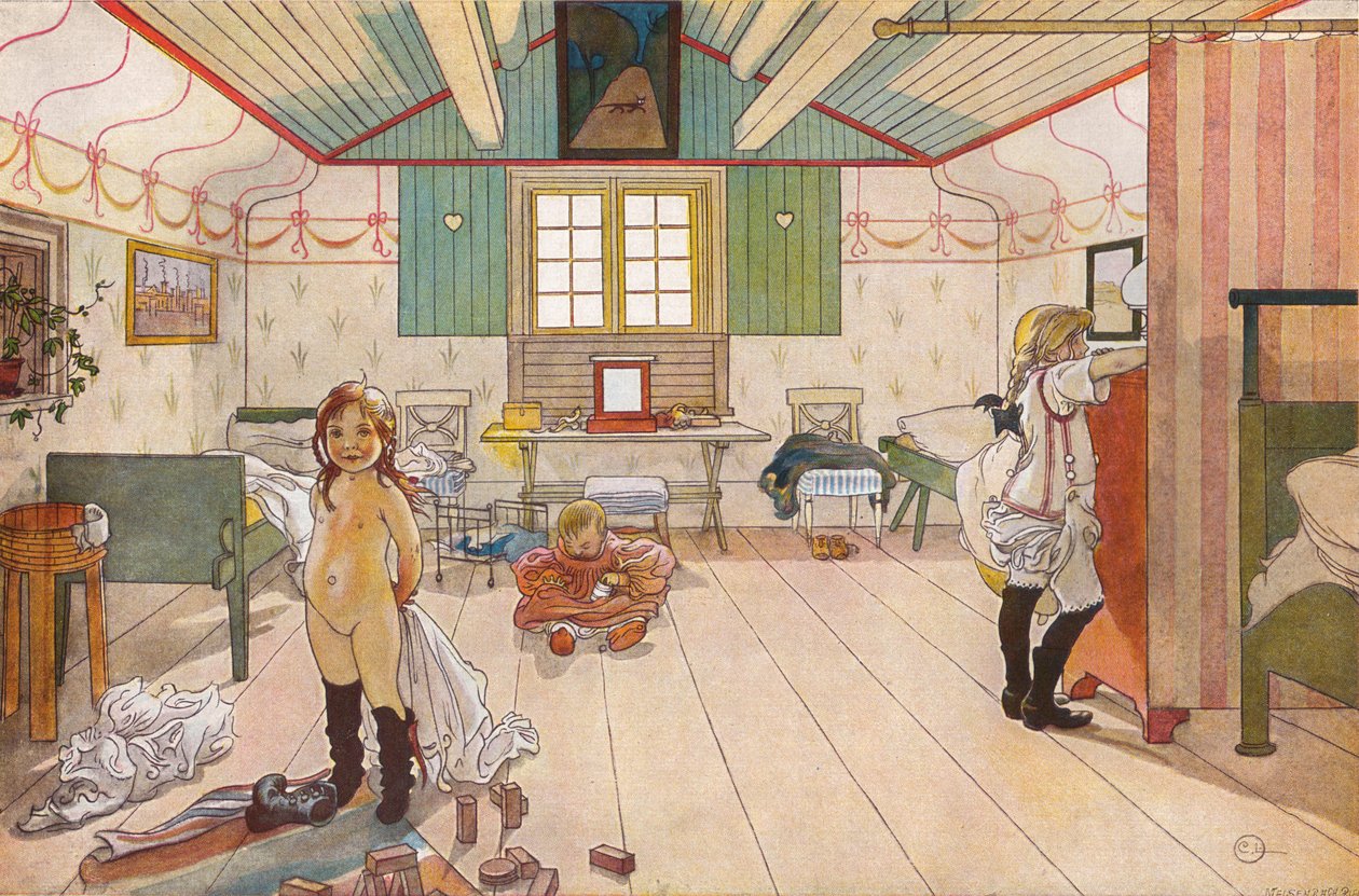 In the Bedroom of the Little Girls by Carl Larsson