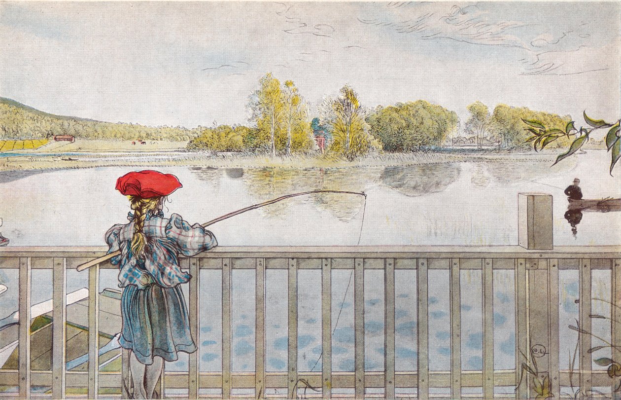 Lisbeth Fishing by Carl Larsson