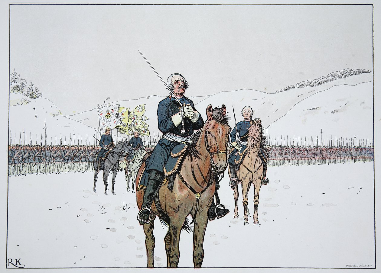 Prayer of the Old Dessauer of the Battle of Kesselsdorf, 15 December 1745 by Carl Röchling