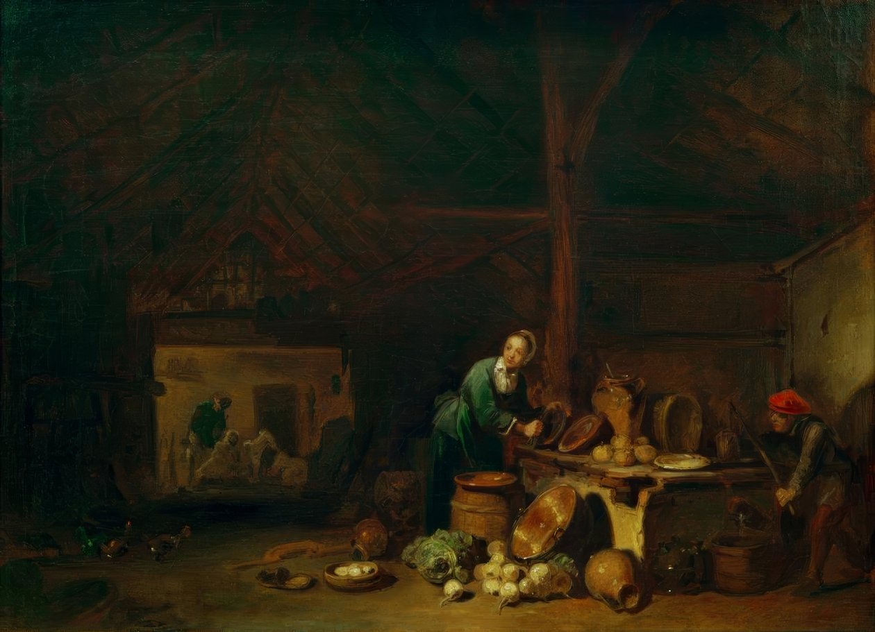 Kitchen Interior by Carl Spitzweg