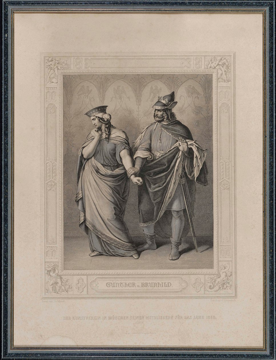 The Nibelungenlied. Gunther and Brunhild, 1860 by Carl Arnold Gonzenbach